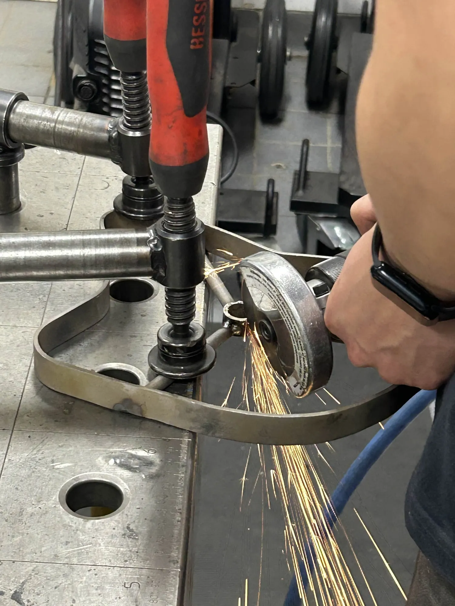 Angle grinding — from the workshop.