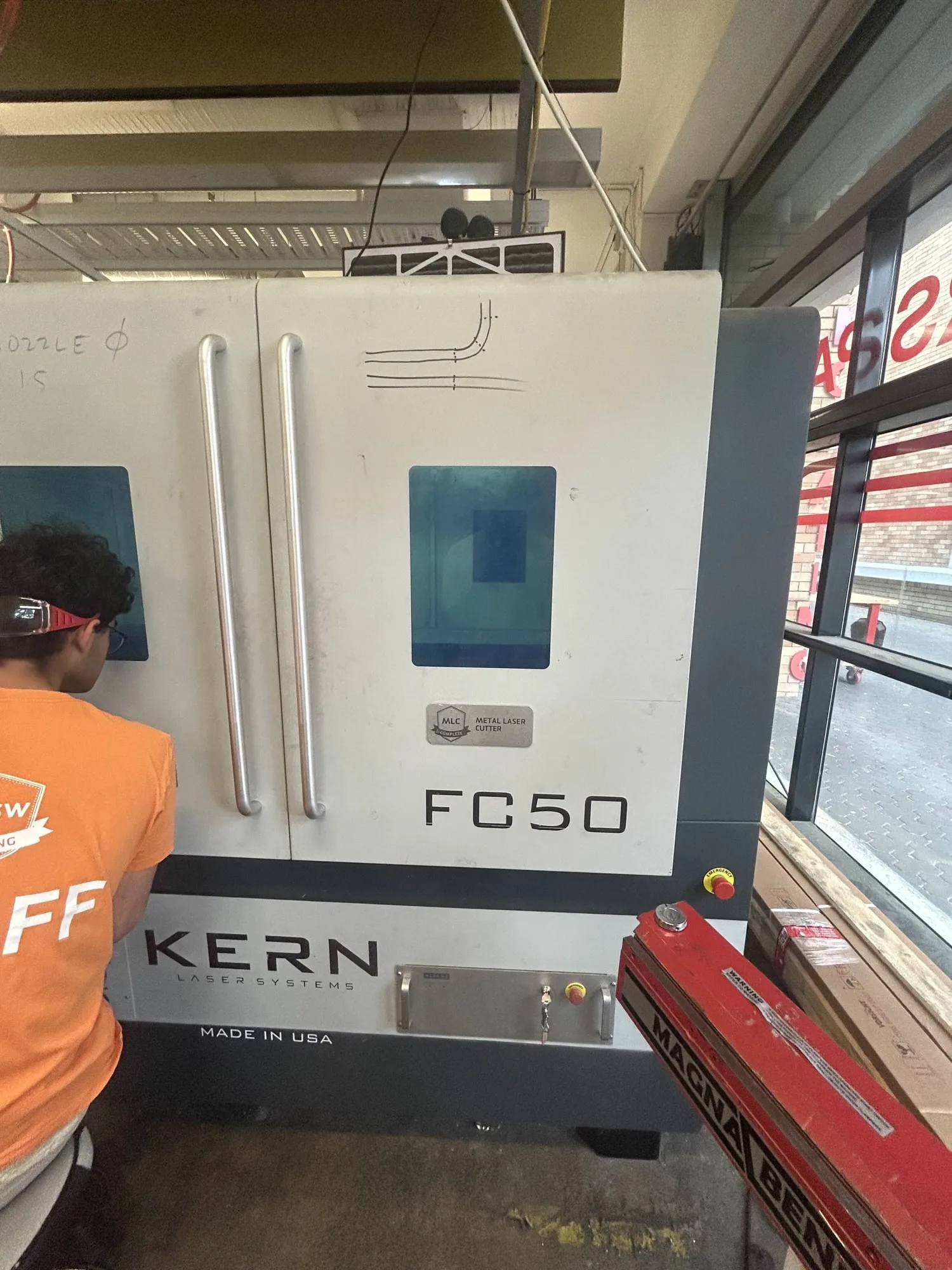 The KERN FC50 metal laser cutter that replaced the plasma process.
