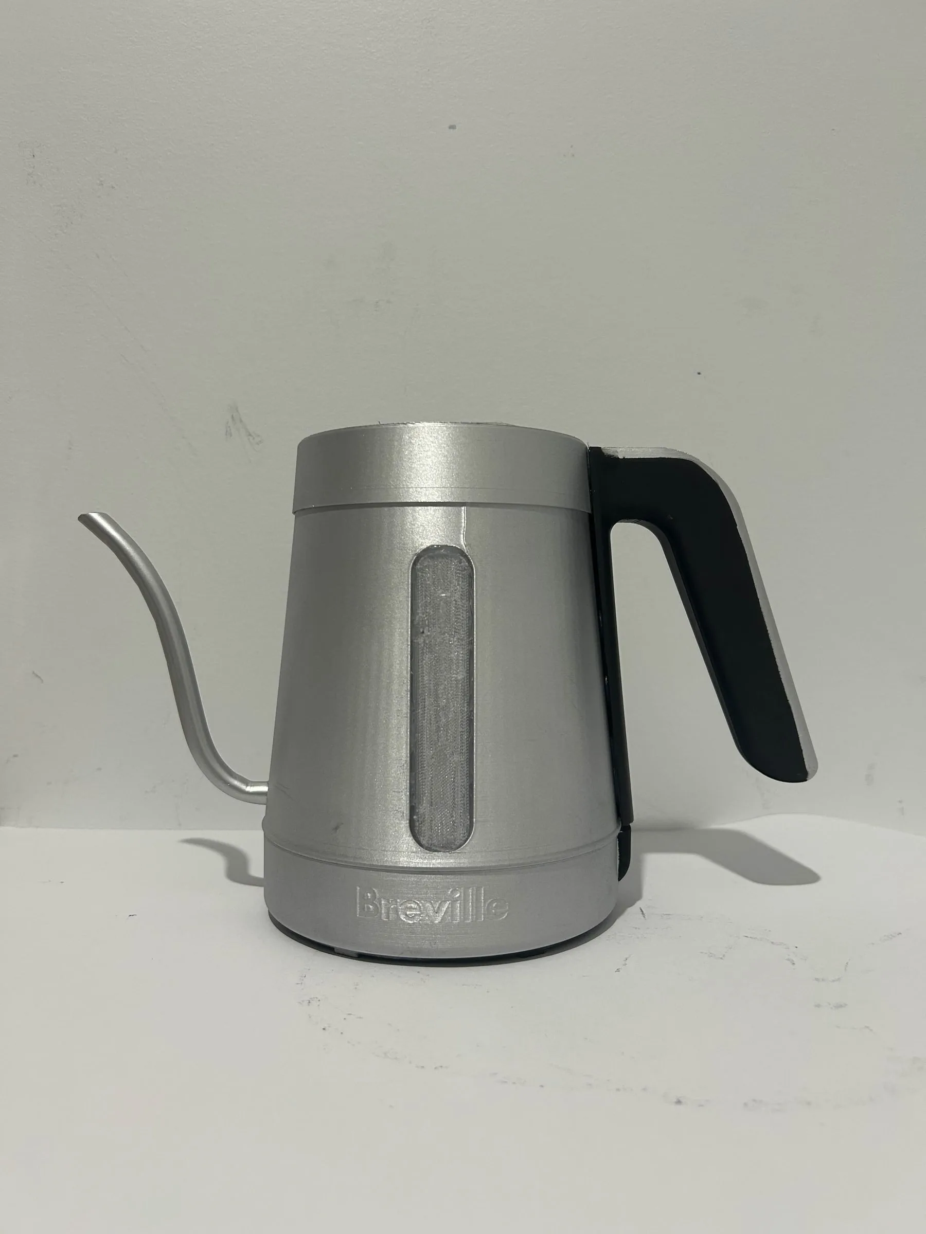 3D-printed model of the kettle, used to check the form and control layout at full size.